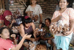 Kelompok ibu rumah tangga Melati, para pengrajin makanan ringan "Keripik Gosong" dari desa Tanjung Harap, Kec. Serbajadi, Serdang Bedagai, Sumut.