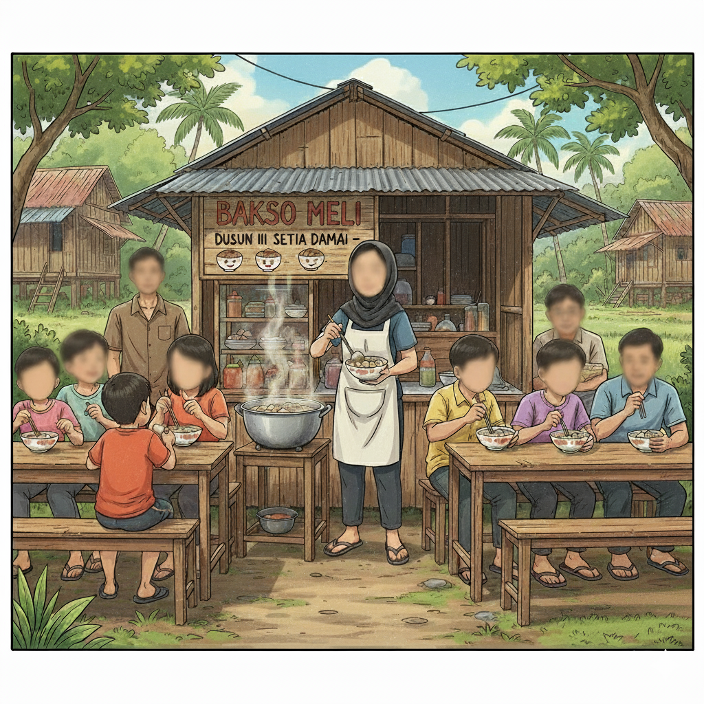Dari Hobi Jadi Rezeki – Kisah Sukses Tukang Bakso di Dusun III Setia Damai
